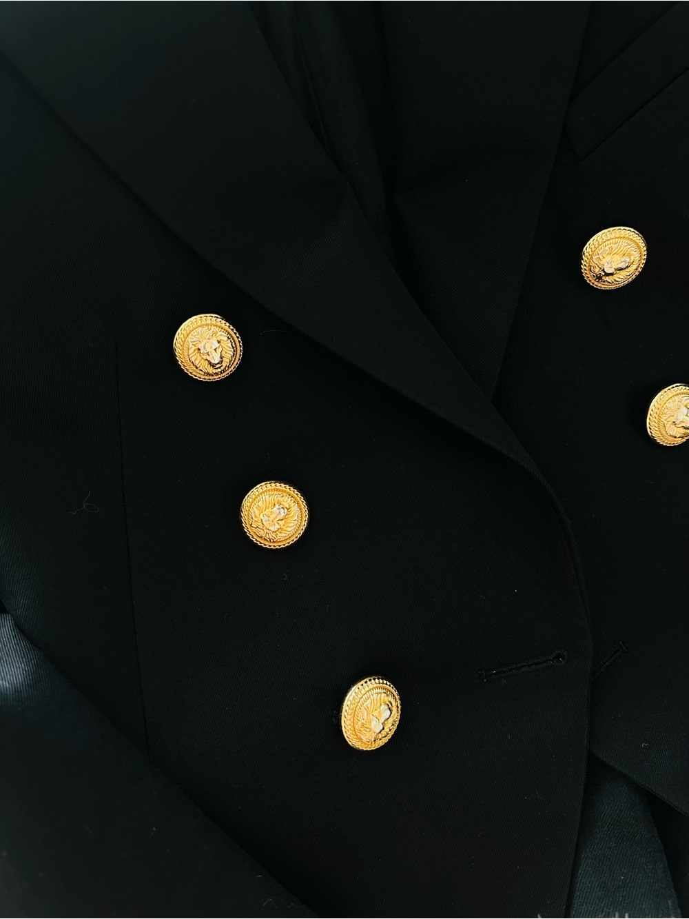 Balmain Black Double-Breasted Blazer with Gold Buttons size 34 (xxs-xs) - Picture 12 of 15